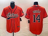 Men's Houston Astros #14 Mauricio Dubon Orange With Patch Cool Base Stitched Baseball Jersey,baseball caps,new era cap wholesale,wholesale hats